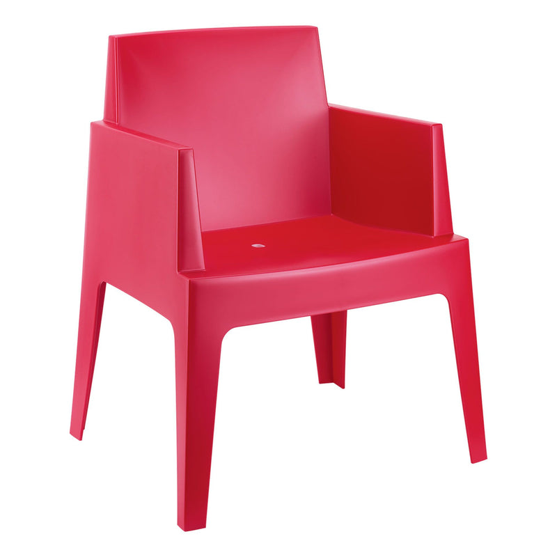 Box Arm Chair - Red