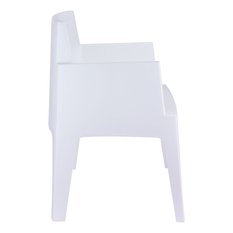 Box Arm Chair - White