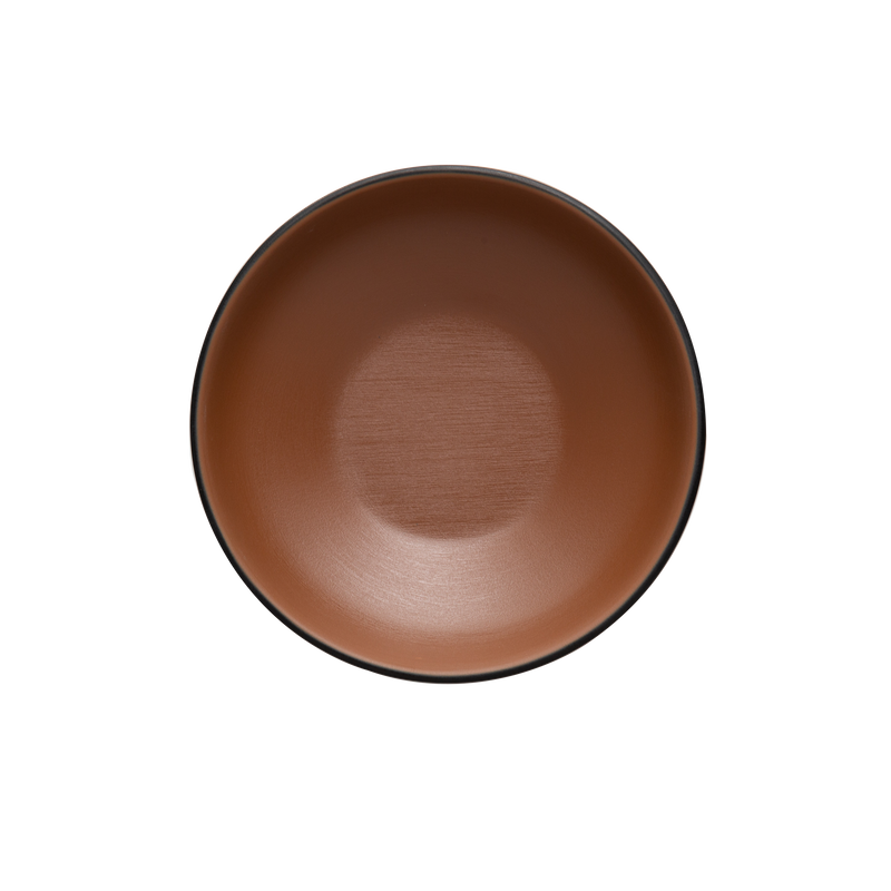 Melamine - Dual Colour Round Bowl 15cm - Brown & Black