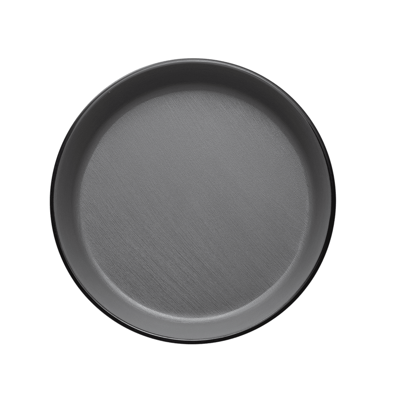 Melamine - Dual Colour Flat Round Bowl 19cm - Grey & Black