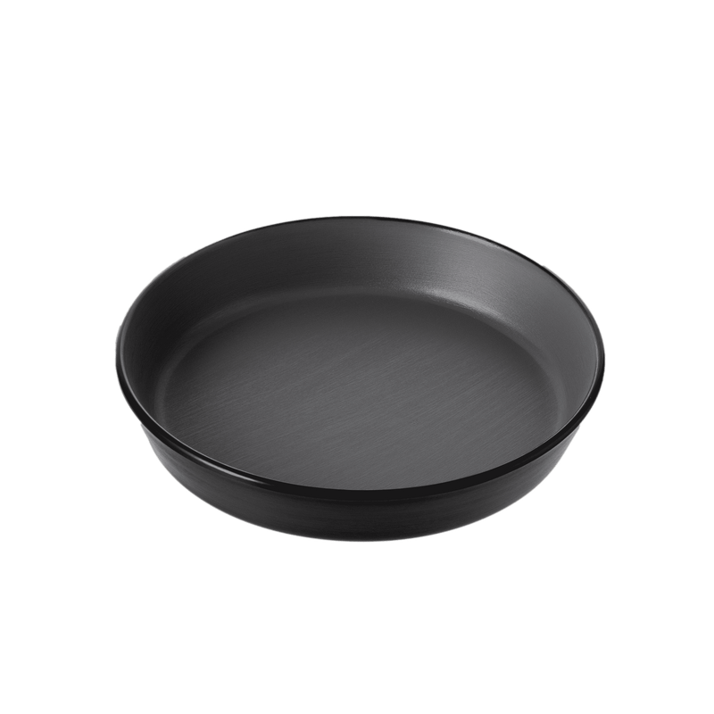 Melamine - Dual Colour Flat Round Bowl 19cm - Grey & Black