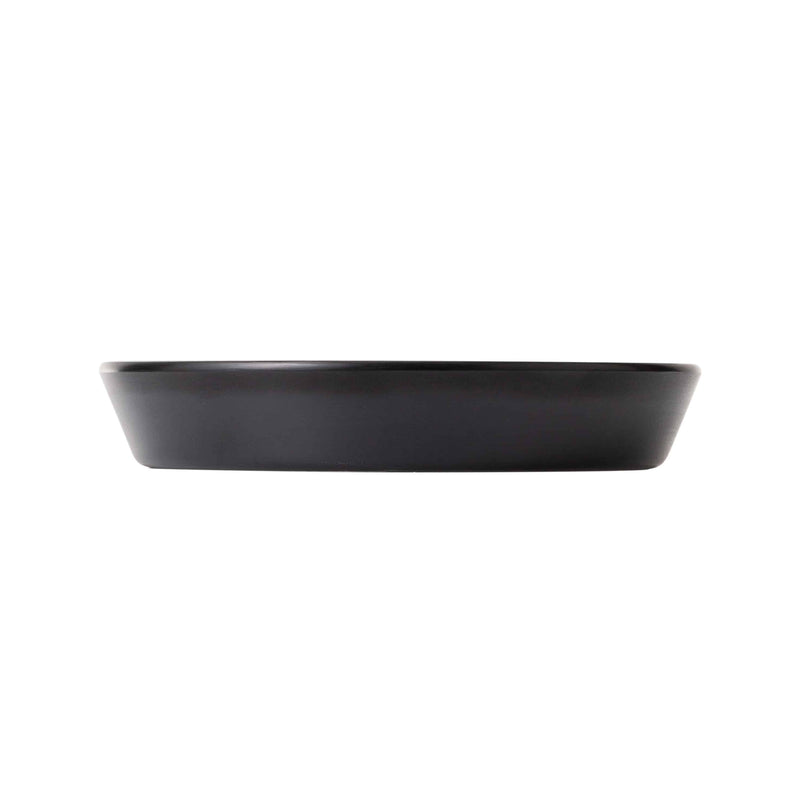 Melamine - Dual Colour Flat Round Bowl 19cm - White & Black