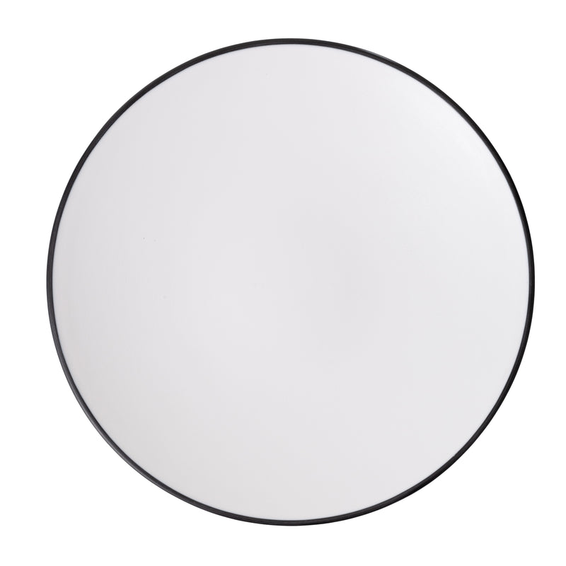 Melamine - Dual Colour Round Plate 25cm - White & Black