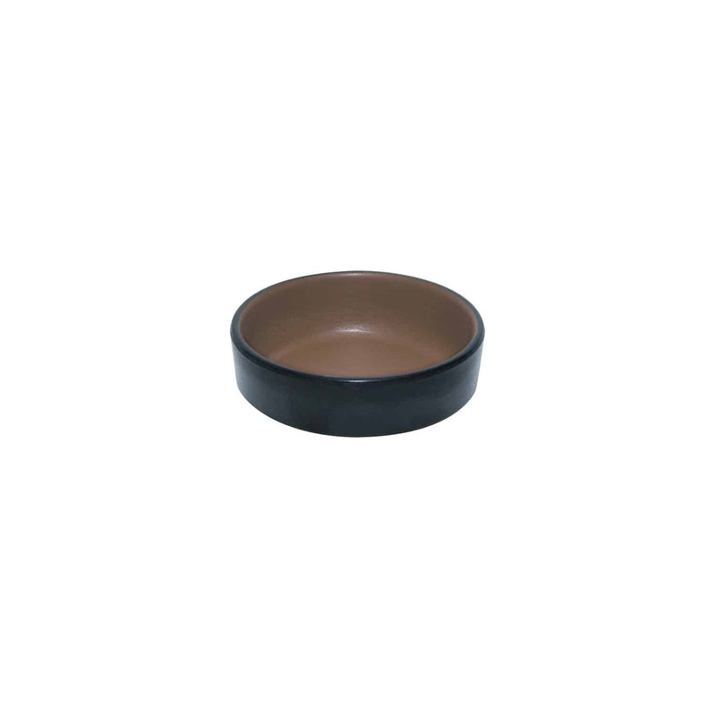 Melamine - Dual Colour Round Sauce Dish 7.6cm - Brown & Black