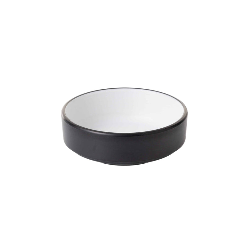Melamine - Dual Colour Round Sauce Dish 10cm - White & Black