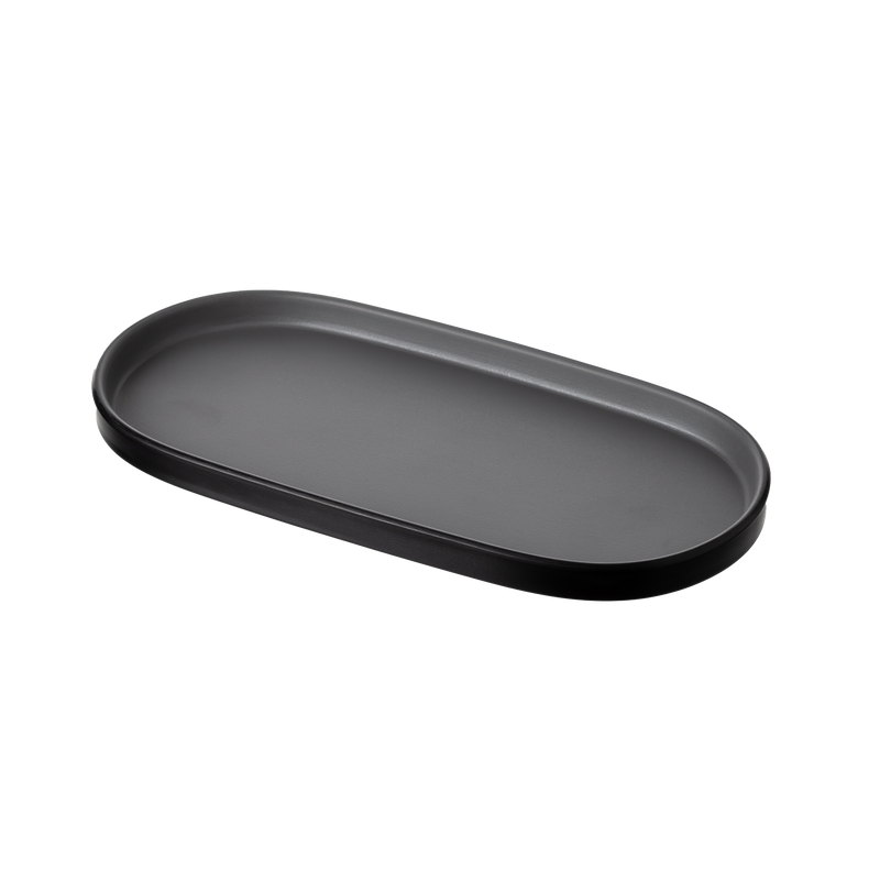 Melamine - Dual Colour Oblong Plate 26x13cm - Grey & Black