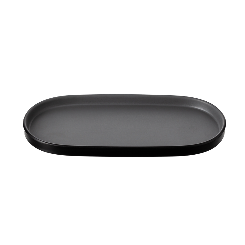 Melamine - Dual Colour Oblong Plate 26x13cm - Grey & Black