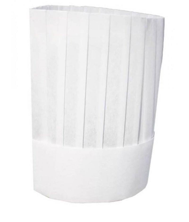 Chef Hat - Disposable Viscose - 25cm  Flat Top - White