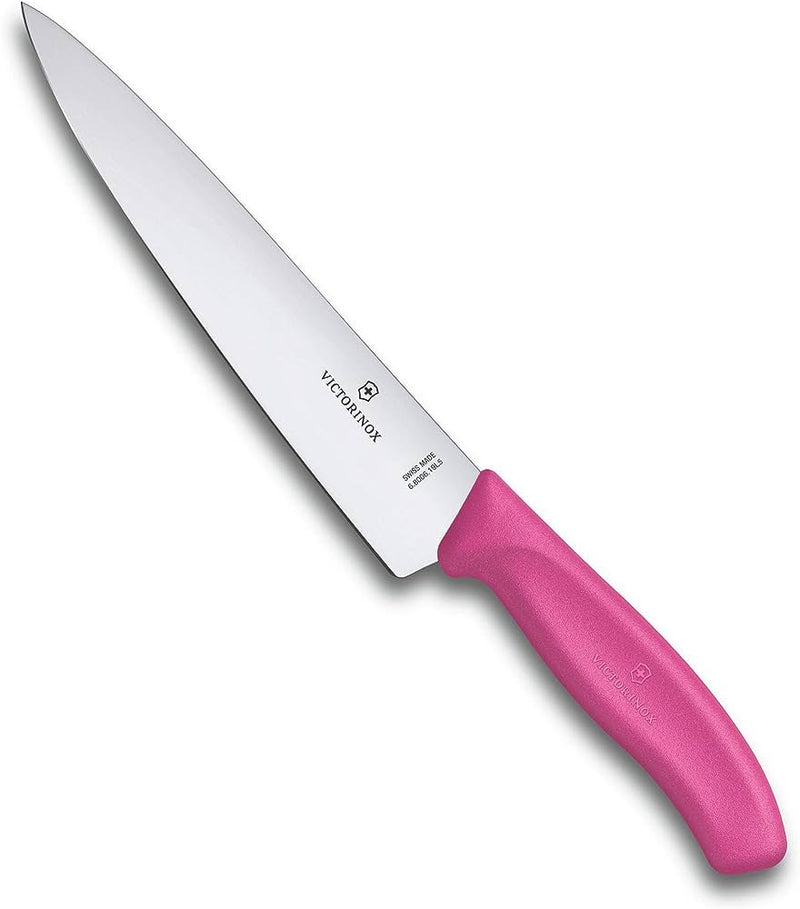 Cooks Carving Knife Wide Blade 19cm - Pink