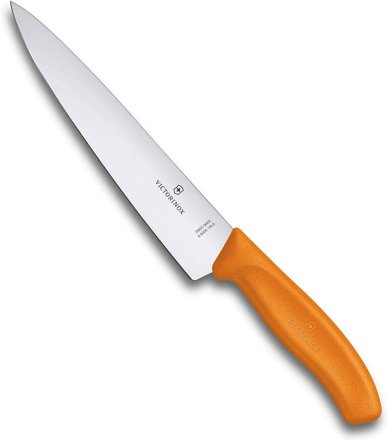 Cooks Carving Knife Wide Blade 19cm - Orange