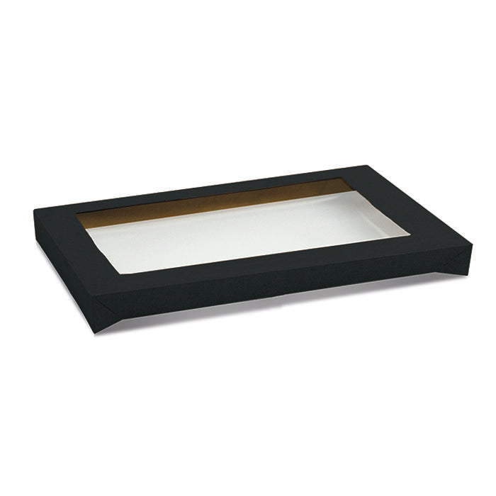 Catering Tray Lid w/window-Black-Large, c100