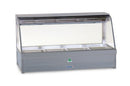 Roband Curved Glass Hot Food Display Bar - 12 Pans Double Row