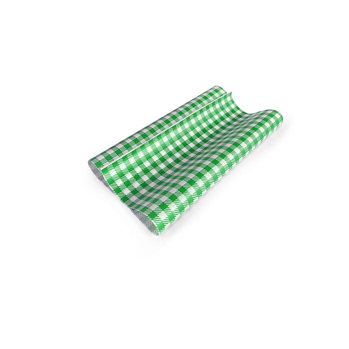 Grease Paper 19x30cm Green Check p200