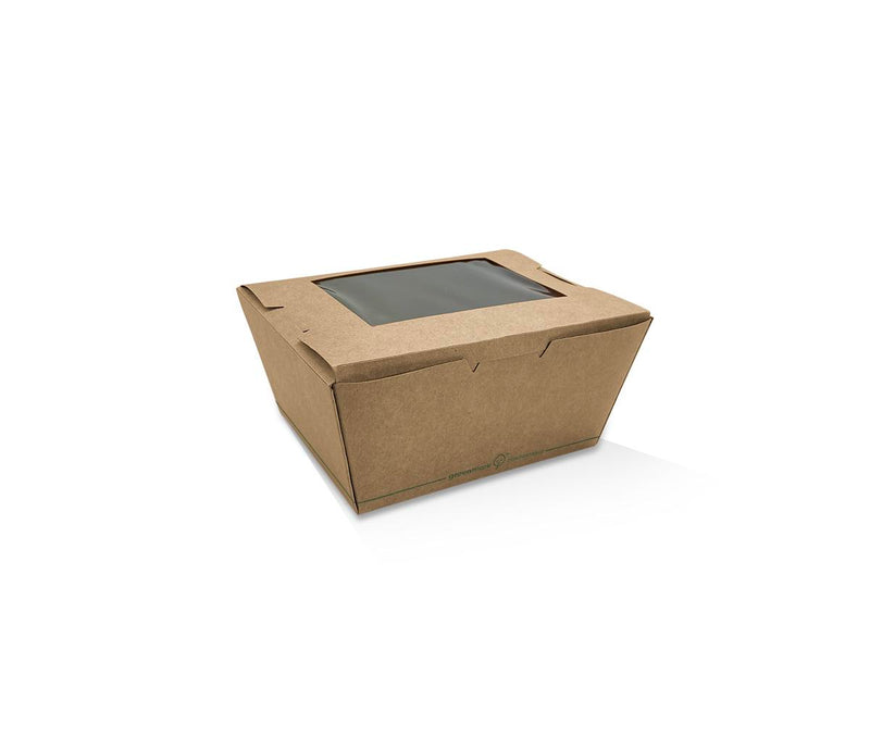 Kraft Lunch Box with Window - Small 110x90x64 mm, s50