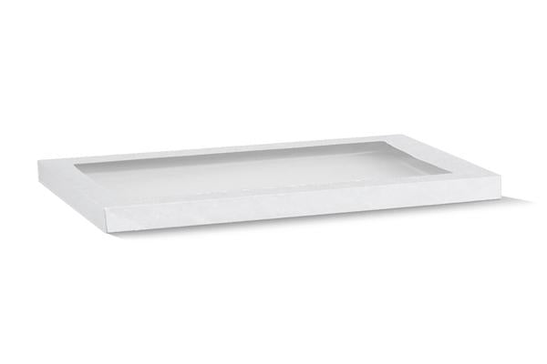 Catering Tray White w/window Lid - Large, c100