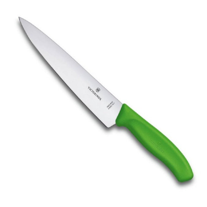 Cooks Carving Knife Wide Blade 19cm - Green