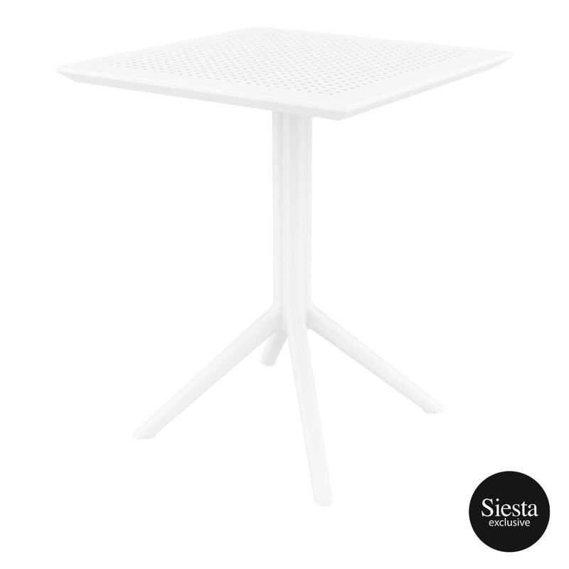 Sky Folding Table 60/Air Chair  2 Seat Package - White