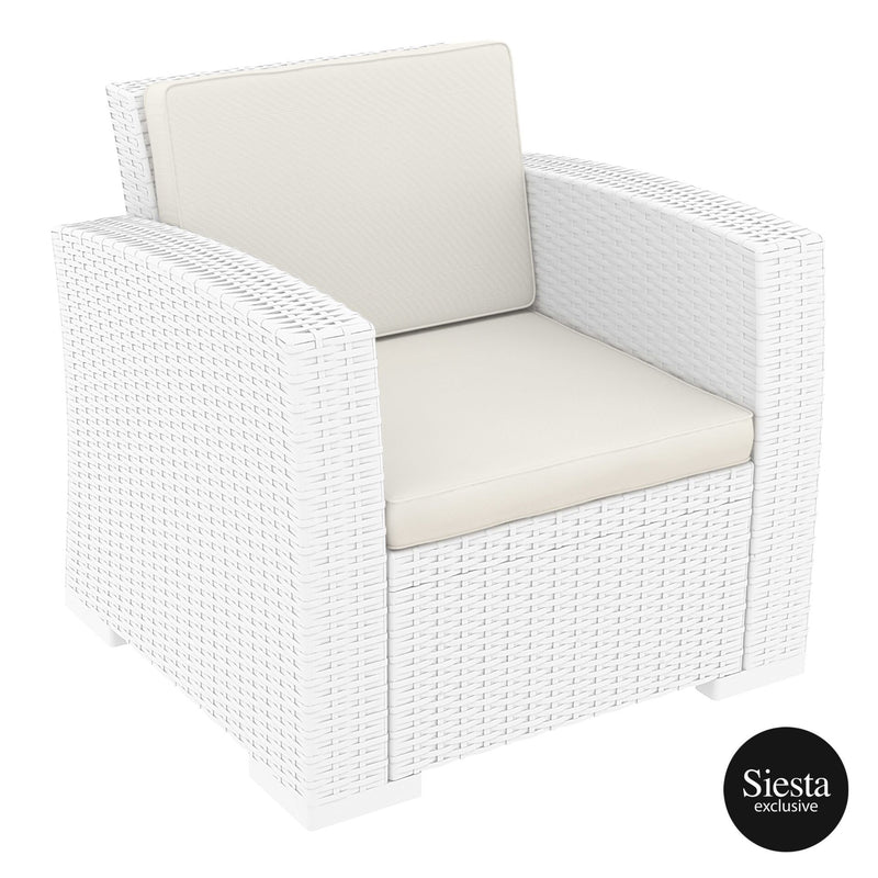 Monaco Lounge Armchair - White with cushion