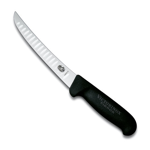 Boning Knife Wide Curved Blade, Flutted Edge 15cm