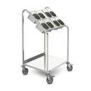 Hupfer Cutlery and Tray Trolley w/ 8 x GN containers and shelf under