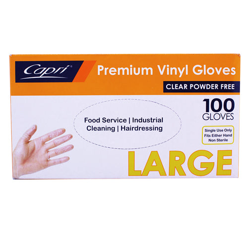 Glove - Clear - Powder Free - Lrg, p100
