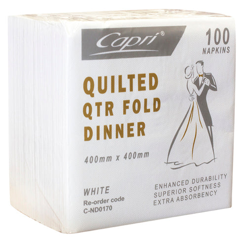 Napkin - Dinner, Quilted - White, p100