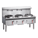 Cobra 1800mm Gas Waterless Wok - 3 Hole Chimney Burners with Leg Stand