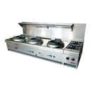 Goldstein 3 Wok Table with 2  Side Burner