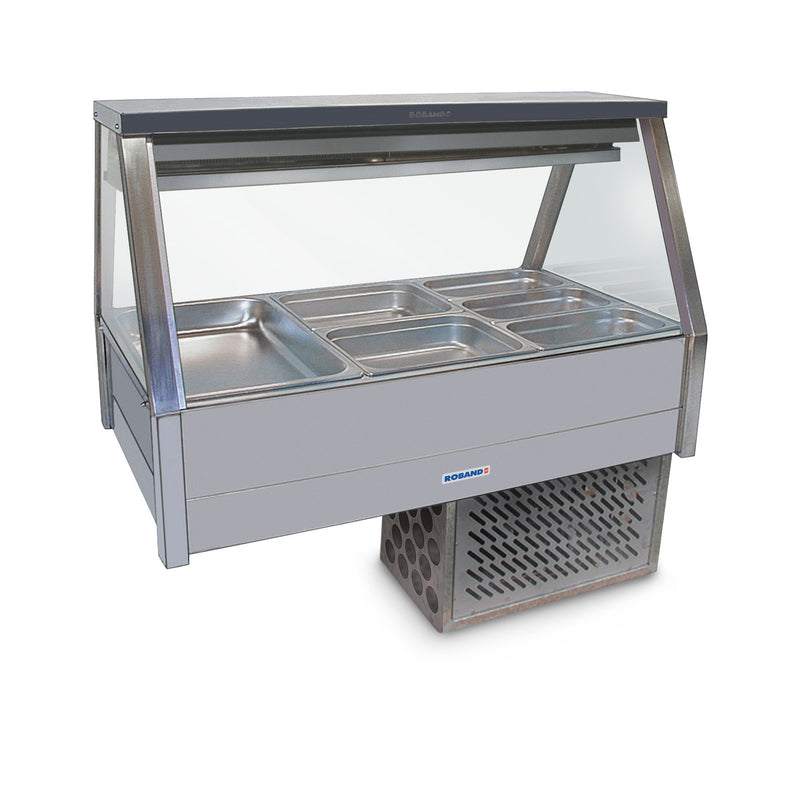 Roband Straight Glass Refrigerated Display Bar - Piped and Foamed - 6 Pans