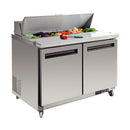 Polar 2 Door Stainless Steel Prep Fridge 405L 1225x760x1097 12x1/6