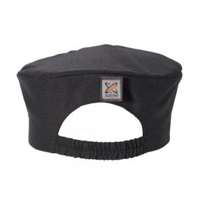 Chef Hat - Black - P/V Flat Top - Extra Large
