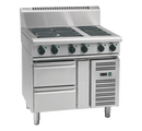 Waldorf 900mm Electric Cooktop Low Back Refrig Base - 6 x Elements