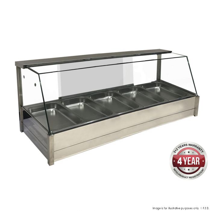 Thermaster Square Front Bain Marie Show Case with Sliding Door 1721 x 630 x 700mm