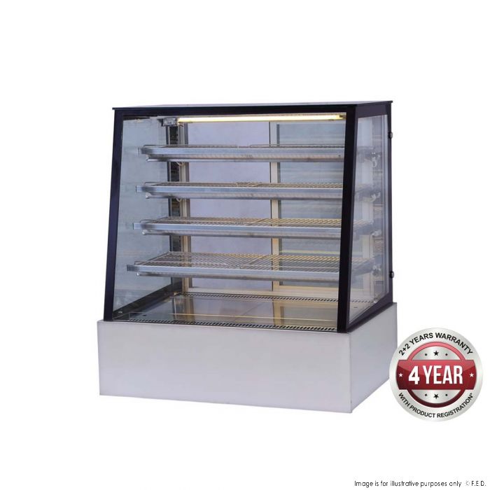 Straight Front Glass Hot Deli Showcase 5 Display Levels 900x800x1350mm