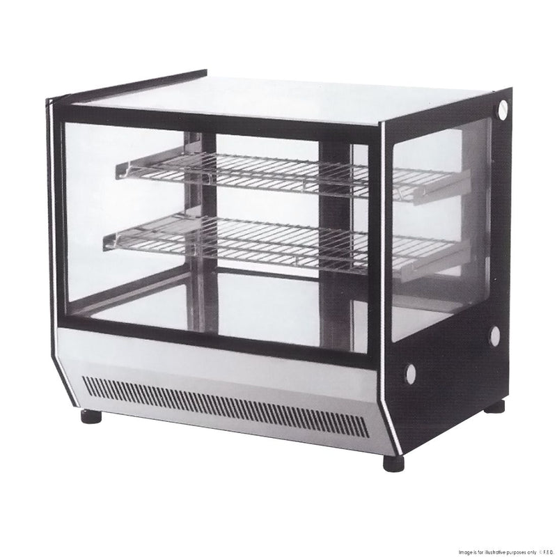 Counter Top Square Glass Cold Food Display 1200x530x730mm