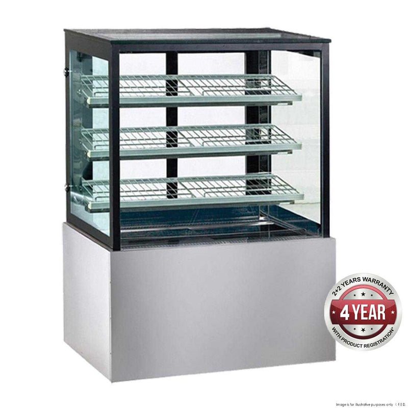 Squared Glass Hot Food Showcase 900x740x1350mm