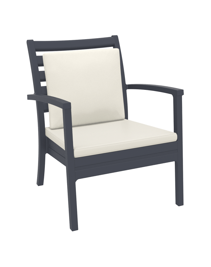 Artemis XL Armchair - Anthracite with Beige Seat and Back Cushion