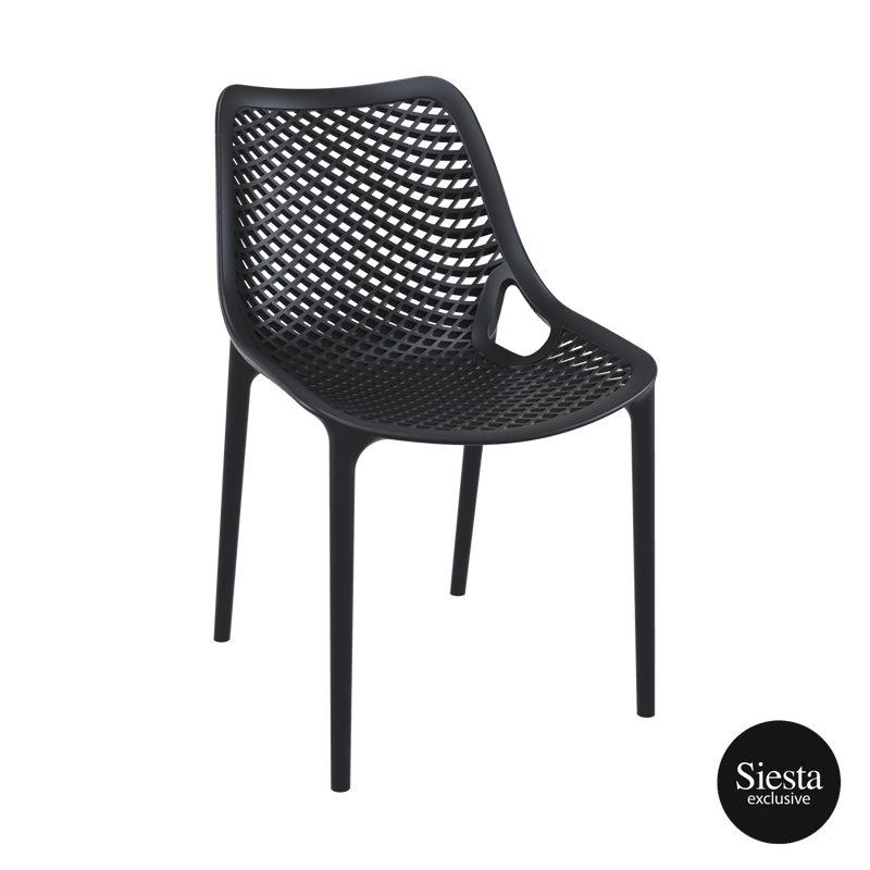 Vegas XL Table/Air Chair  8 Seat Package - Black