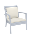 Artemis XL Armchair - Silver Grey with Beige Seat and Back Cushion