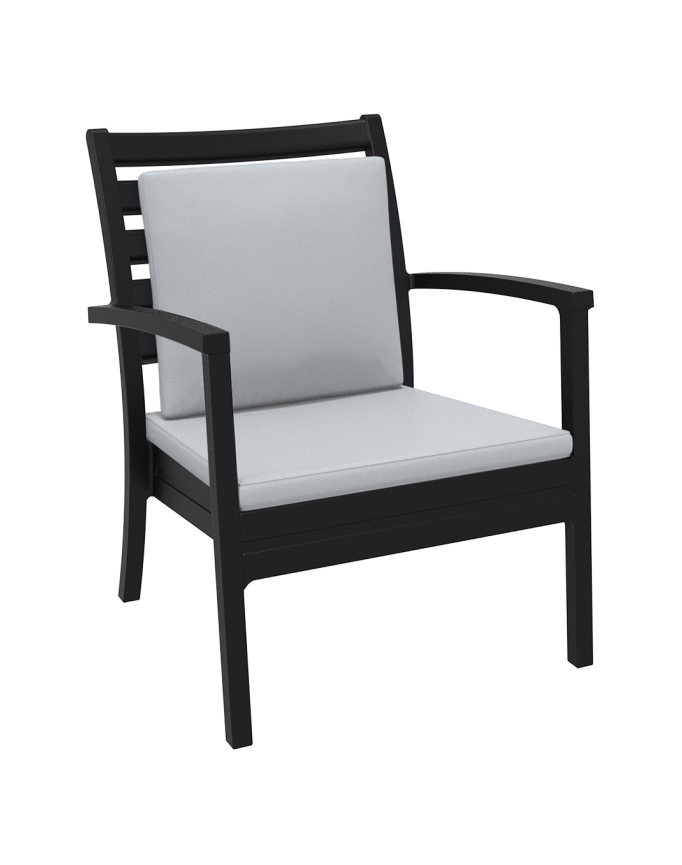 Artemis XL Armchair - Black with Light Grey Seat and Back Cushion