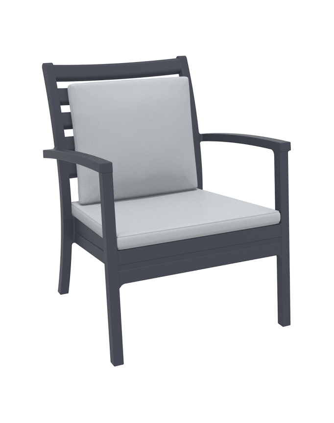 Artemis XL Armchair - Anthracite with Light Grey Seat and Back Cushion