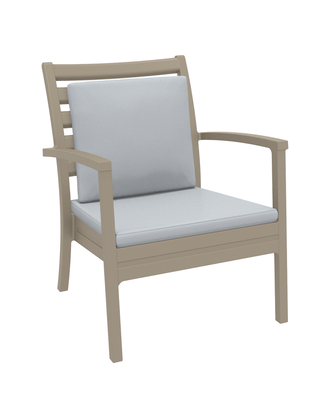 Artemis XL Armchair - Taupe with Light Grey Seat and Back Cushion