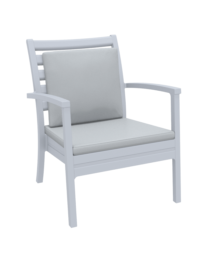 Artemis XL Armchair - Silver Grey with Light Grey Seat and Back Cushion