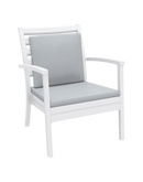 Artemis XL Armchair - White with Light Grey Seat and Back Cushion