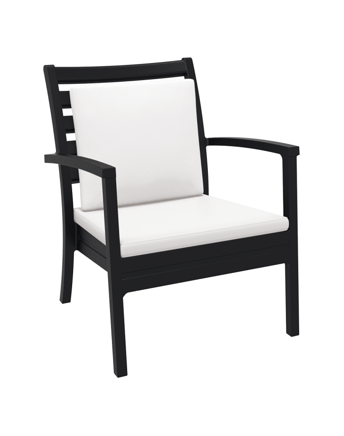 Artemis XL Armchair - Black with White Seat and Back Cushion