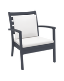 Artemis XL Armchair - Anthracite with White Seat and Back Cushion