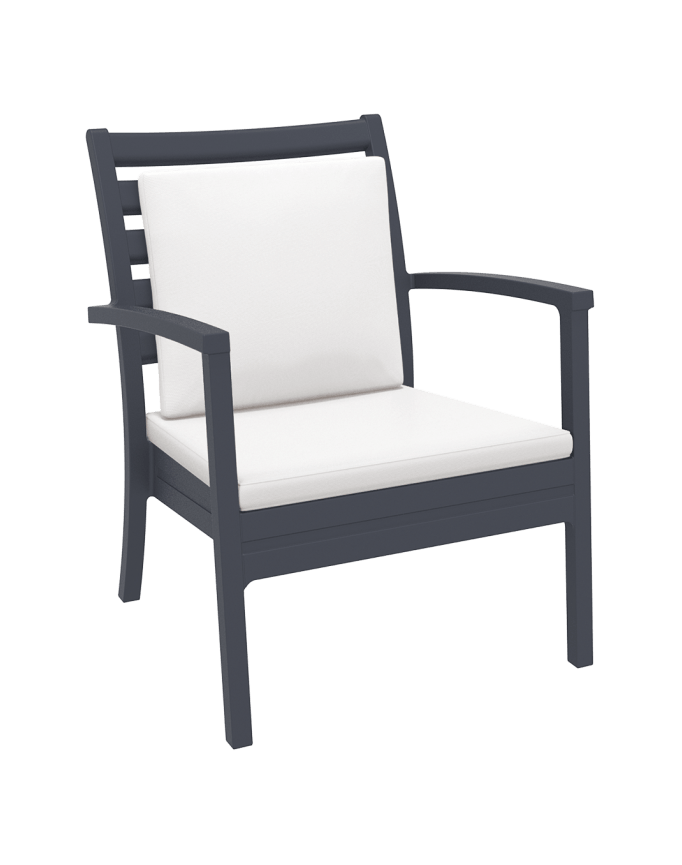 Artemis XL Armchair - Anthracite with White Seat and Back Cushion