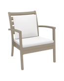 Artemis XL Armchair - Taupe with White Seat and Back Cushion
