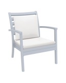 Artemis XL Armchair - Silver Grey with White Seat and Back Cushion