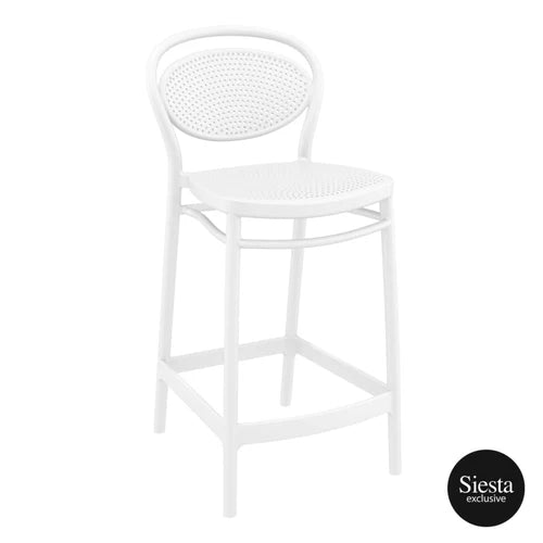 Sky Folding Bar Table 60/Marcel Barstool 75 2 Seat Package - White